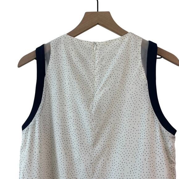 Rag and Bone Womens Top Medium White Blue Lana Sleeveless Blouse Polka Dot Sheer - Picture 7 of 8